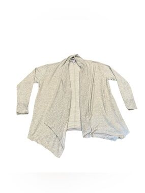 Athleta Light Gray Draped Open-Front Cardigan